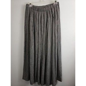 MARISA CHRISTINA WOMEN'S sz large red green checks Pleated Midi Skirt elastic